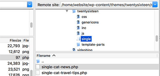 Creating single post template for categories