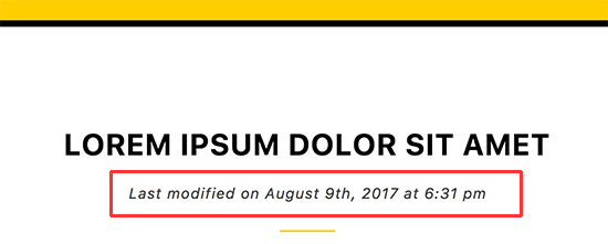 Showing last updated date for a WordPress post