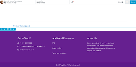 Editing your footer layout