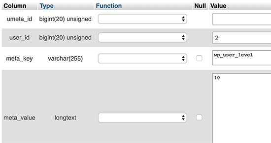 Adding the user level meta field