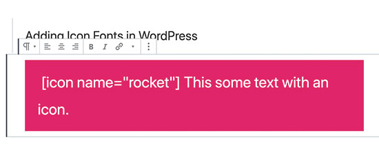 Adding icon font shortcode in WordPress