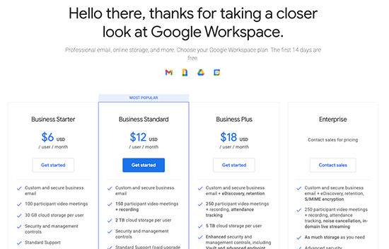 Google Workspace Pricing