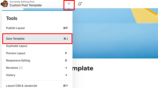 Save your custom Beaver Builder post template