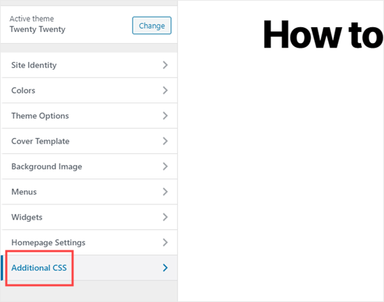 Using the Customizer to add CSS code to your site