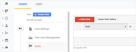 Google Analytics new goal