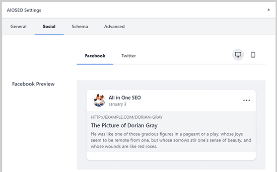 AIOSEO Facebook preview