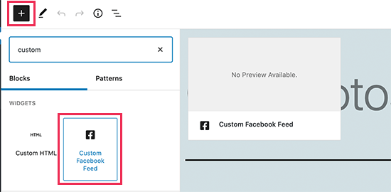 Custom Facebook Feed block