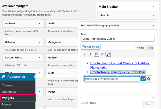 Featuring posts in WordPress sidebar using a text widget