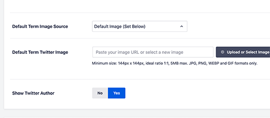 Setting a default term image