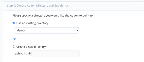 Choose directory