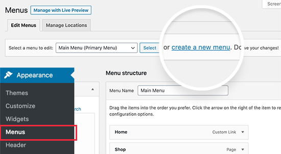 Create a new menu to be used on mobile devices