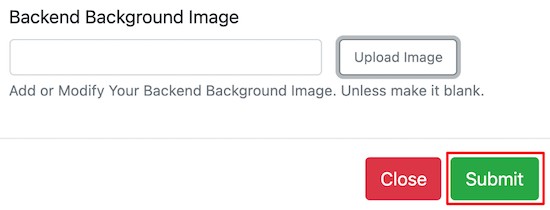 Upload backend background image