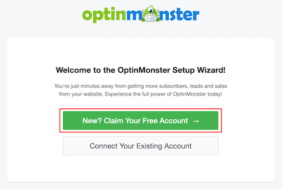 OptinMonster launch setup wizard